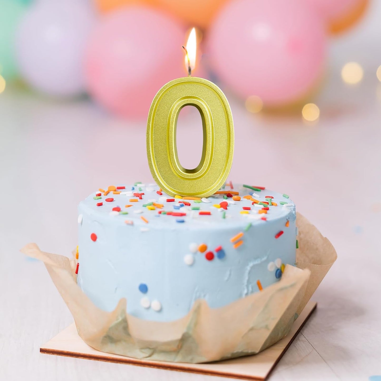 BEAN LIEVE Gold Birthday Candles Number 0, Gold Number Candles, Cake Number Candles for Birthday Parties and Wedding Anniversary Celebrations
