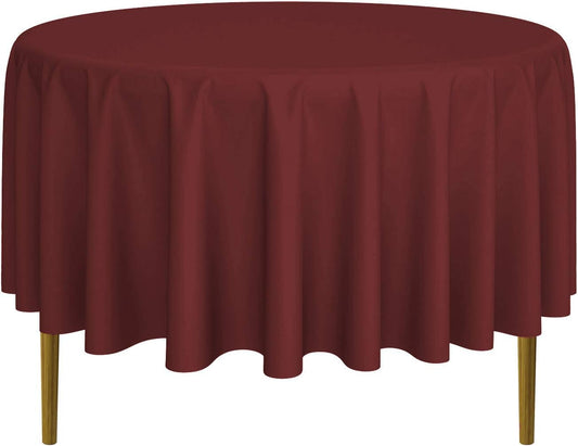 Lann's Linens - 90" Round Premium Tablecloth for Wedding/Banquet/Restaurant - Polyester Fabric Table Cloth - Burgundy