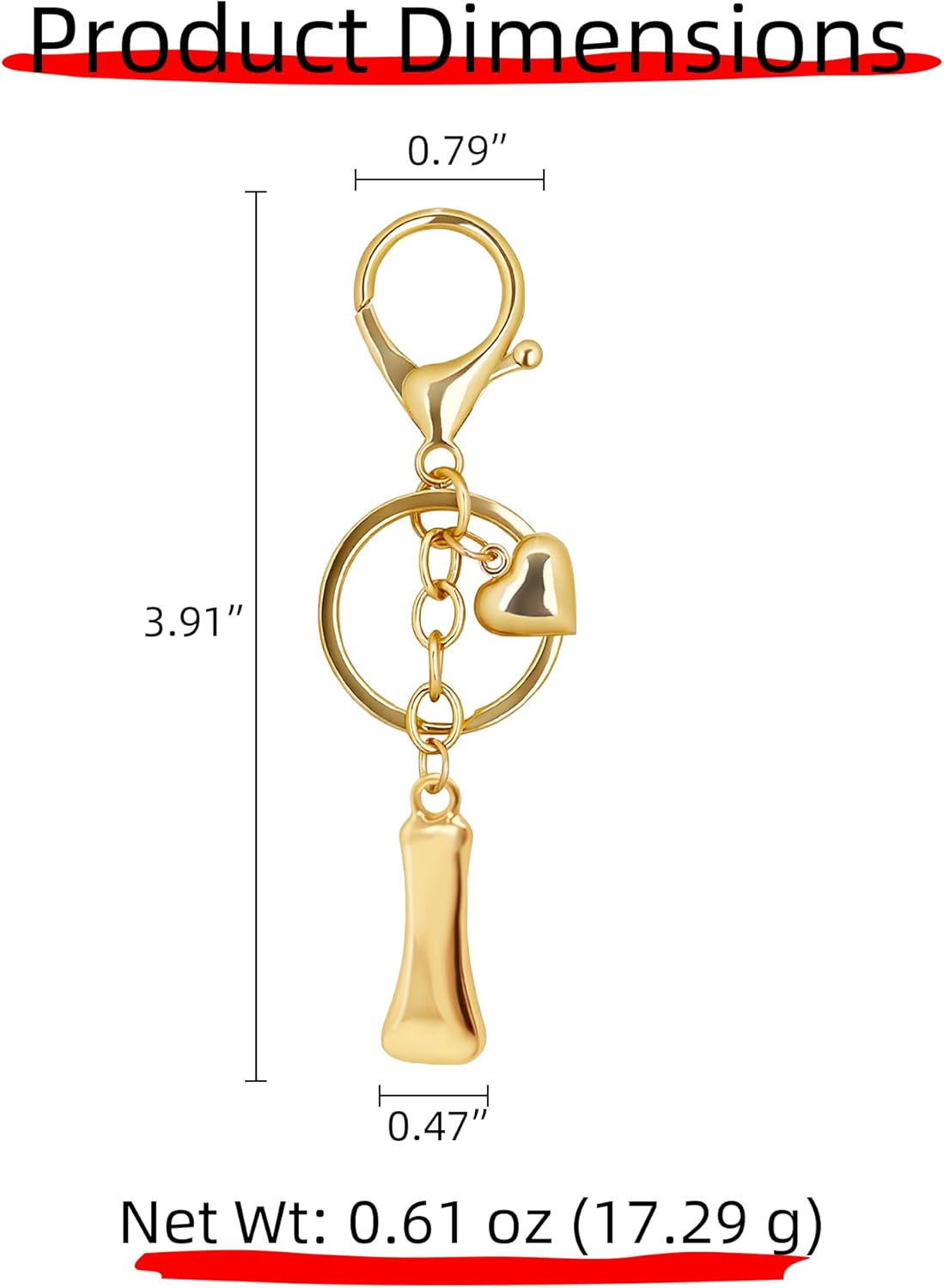 Gold Bubble Heart Initial Bag Charms for Handbags – Cute Initial Letter Keychain for Women, Purse Charms, Gold Gift