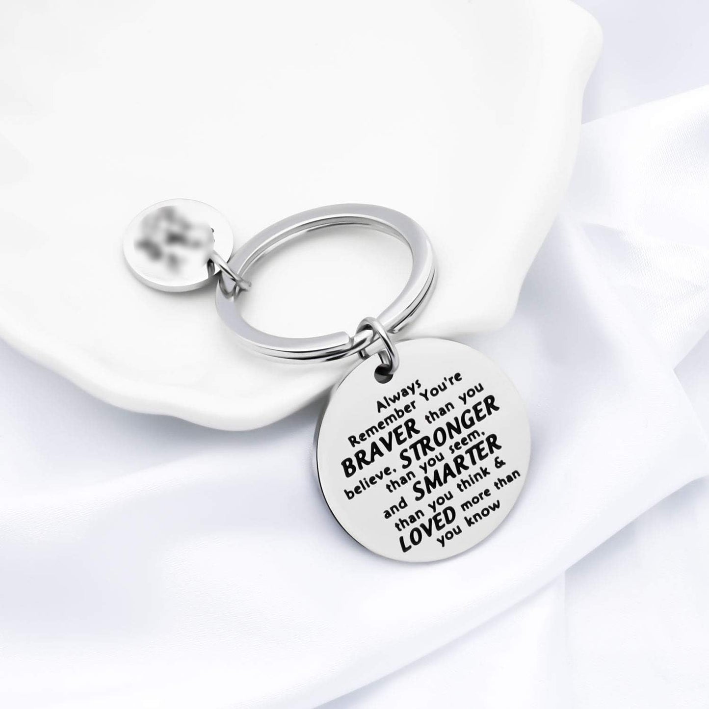 Bear Gifts Keychain Friend Gift Friendship Keychain Birthday Gift Inspirational You are Braver Stronger Smarter Than You Think