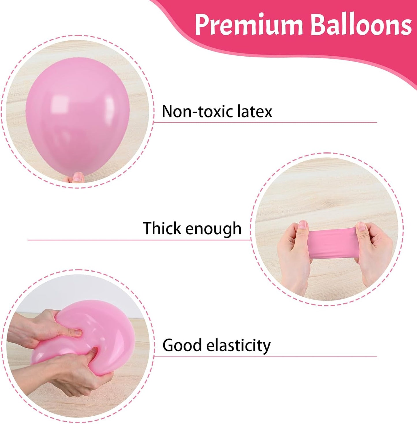 Pink Rose Gold Balloons - 60pcs 12inch Confetti Helium Latex Balloons for Arch Birthday Decorations Bridal Shower Wedding Bachelorette