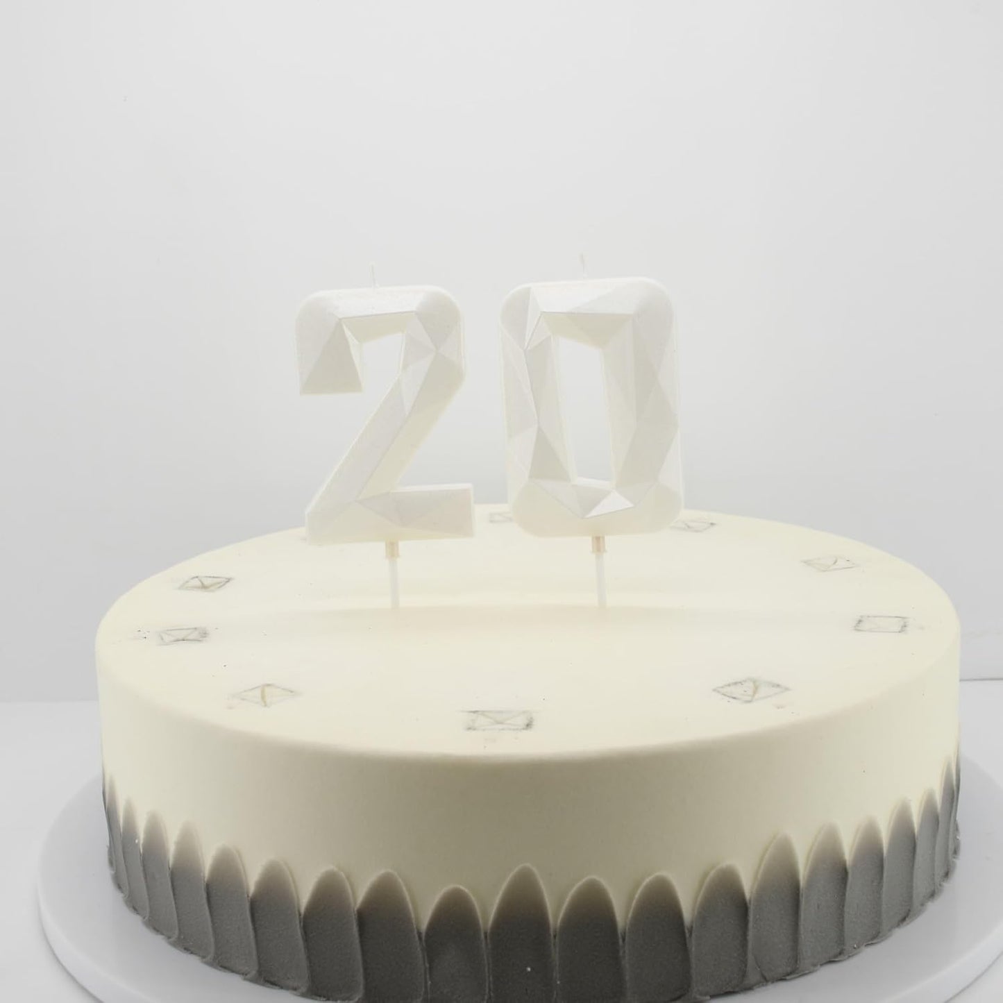 DERVENTA Large Birthday Candle Number 3D White 3.7 inch Party Celebration Anniversary Decoration Cake Topper 1 Piece (Number 40 White)