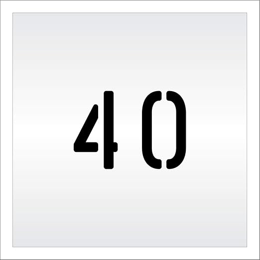 Pavement, Curb, and WheelStop Stencils - 4 inch Double Number Stencil - (40) - 4" x 5.5" x 1/16" (63 mil) - Light-Duty