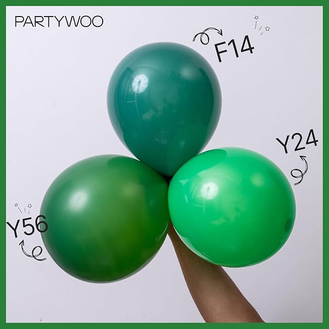 PartyWoo Dark Green Balloons 85pcs Different Sizes of 18 12 10 5 Inch Emerald Hunter Forest Green Balloon Arch Kit for Birthday Christmas Graduation Dinosaur Jungle Theme Party Decorations Green-Y56