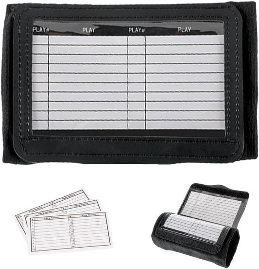 DD QB Playbook Wristband Youth and Adult Size - Black Football Quarterback Play Wristbands for Adult and Youth - Wrist Coach for All Sports with 3 Compartments