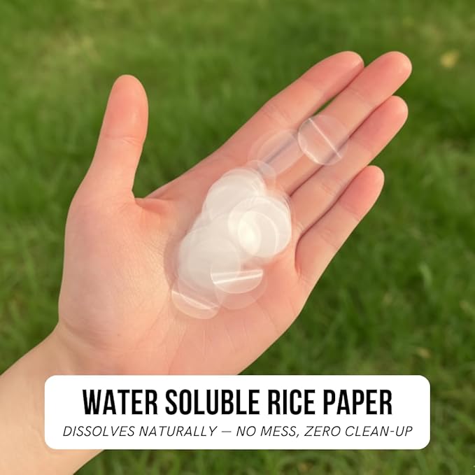 Rice Paper Confetti Cannons for Wedding 2 Pack – Biodegradable Water Soluble Confetti Poppers, Eco-Friendly Confetti Shooters for Wedding Send Off, Bridal Shower, Party & Celebration