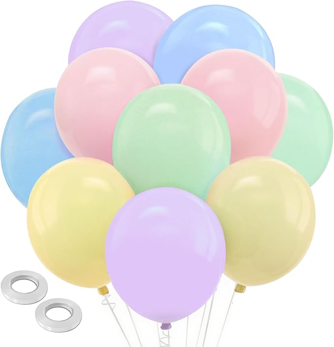 30Pcs Large Pastel Balloons 18 inch Large Round Rainbow Ballons Arch, Pastel Party Decoration, globos grandes para decoracion, Wedding Easter Birthday Anniversary Baby Shower Party Decorations
