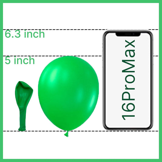 PartyWoo Green Balloons 100pcs 5 Inch Green Latex Helium Balloons for Birthday Baby Shower Graduation Engagement Wedding Dinosaur Jungle Golf Football Baseball Theme Party Decorations Green-Y24