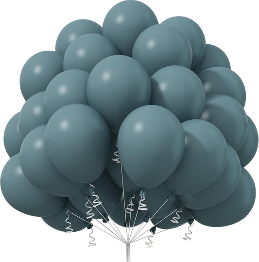 50 Pcs 12 Inch Dusty Blue Balloons, Round Latex Balloons for Boys, Girls, General Celebration, Christmas, New Year, Wedding, Birthday, Gender Reveal, Boho Party