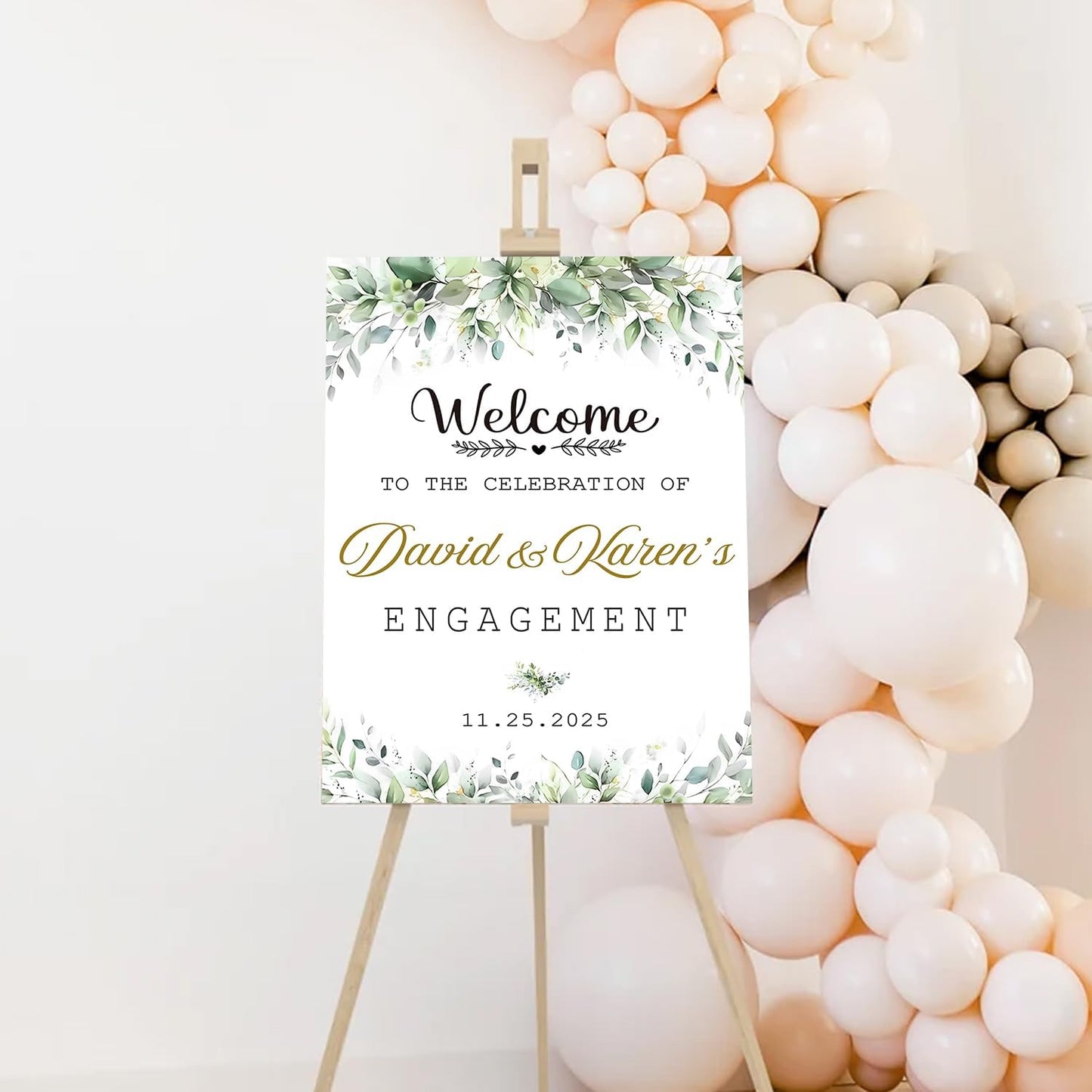 Engagement Party Signs, Engaged Banners And Signs, Engagement Welcome Sign, Engagement Party Decorations, Greenery, Engagement Party Gifts For Couples
