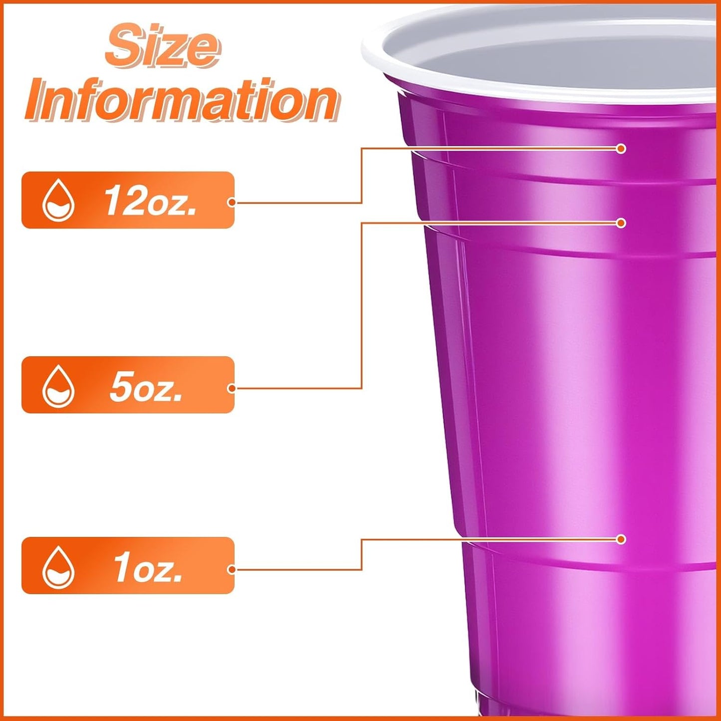 Lounsweer 100 Pack 16 Ounce Christmas Plastic Party Cups Disposable Heavy Duty Drinking Water Cups for Holiday Christmas Festival Wedding New Year Birthday Party Supplies(Halloween Color)