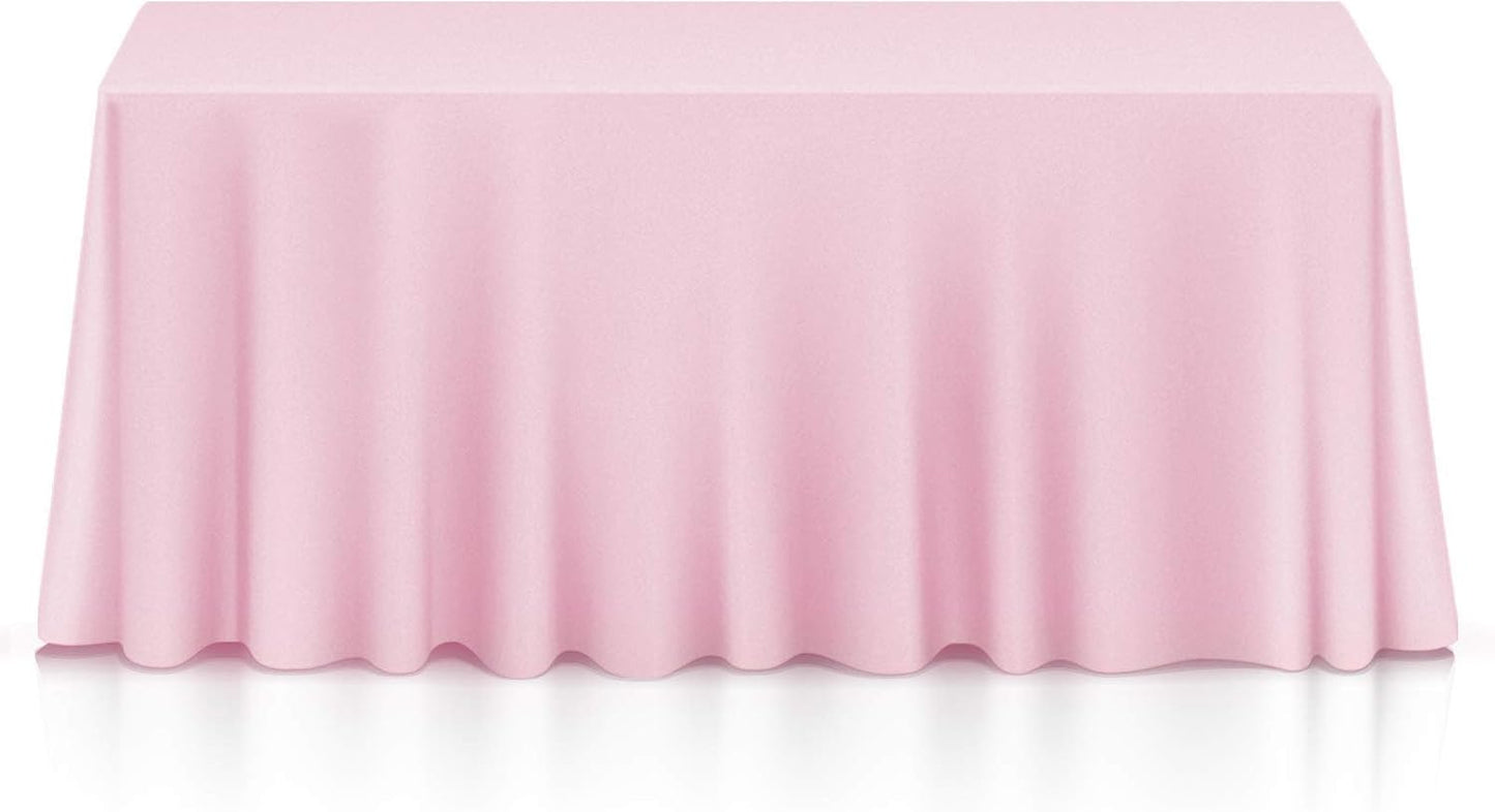 Lann's Linens - 90" x 156" Premium Tablecloth for Wedding/Banquet/Restaurant - Rectangular Polyester Fabric Table Cloth - Pink