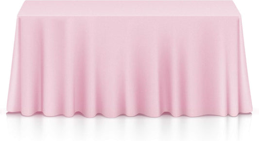 Lann's Linens - 90" x 132" Premium Tablecloth for Wedding/Banquet/Restaurant - Rectangular Polyester Fabric Table Cloth - Pink