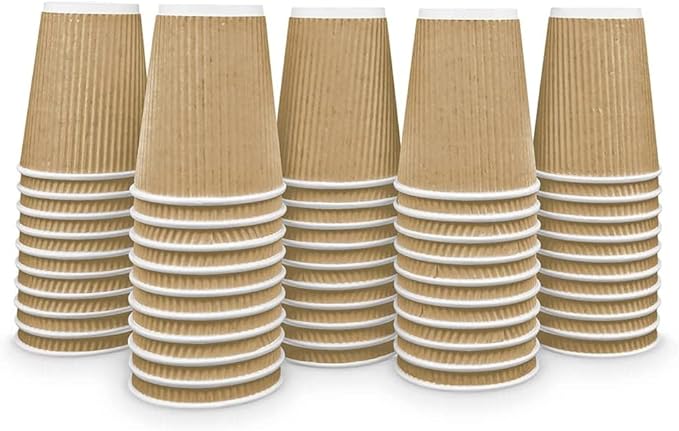 Ripple Paper Cups 12 oz 500 Pack for Coffee & Tea Made in USA | Bulk 500 Count for Home, Office, Restaurants & Coffee Shops | Recyclable, Insulated, & Disposable 12 Ounce To-Go Cups for Hot Beverages