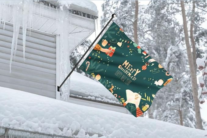 AGAS Christmas Flag 3x5 Outdoor, Merry Christmas and Happy New Year Flags with Brass Grommets - 200 Denier Nylon Large Welcome Signs Banners Gifts for Outdoor Wall Decorations For Winter Holiday Parties, Home Decor, Shops