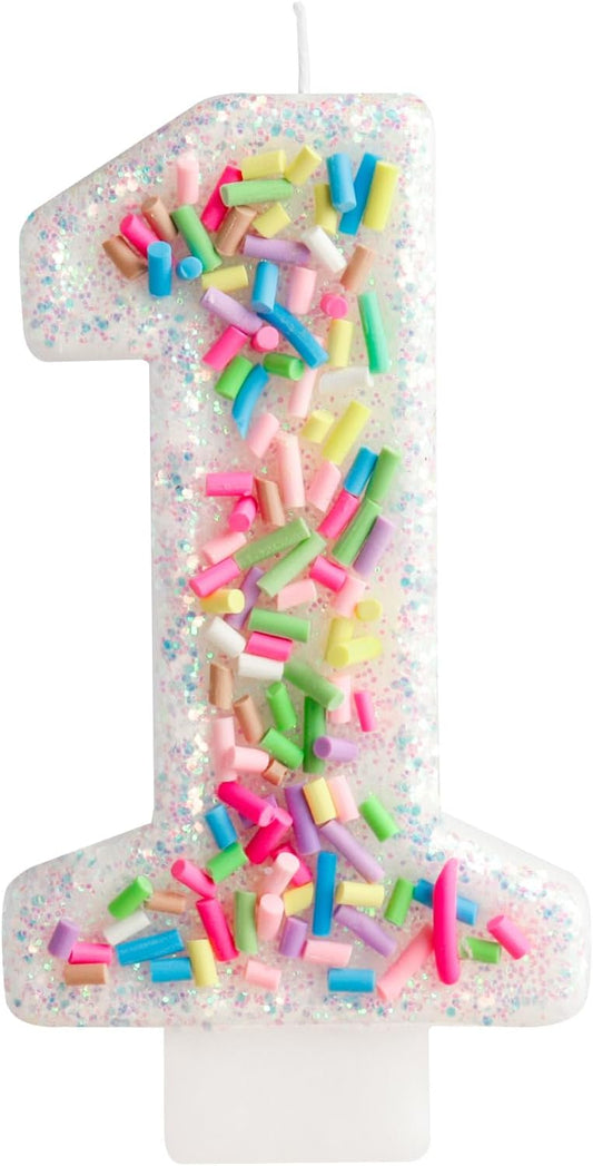 Girls Colorful Candy Birthday Candle,1st Birthday Candle for Party Supplies,Candles for Cake Decoration,2.76 inch Number 1 Girl Boy Cake Topper Wedding Anniversary Pastel Sweet Theme Party Decoration