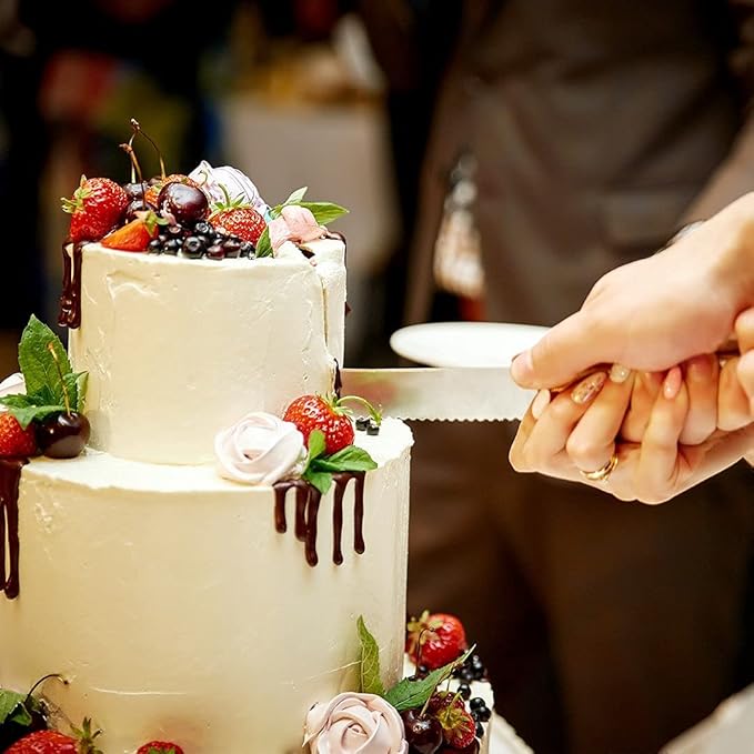 AW BRIDAL Personalized Wedding Cake Knife, Silver Cake Cutting Set Bridal and Groom Cake Knife Set for Wedding, Birthdays, Anniversary//DK2201CPP23//