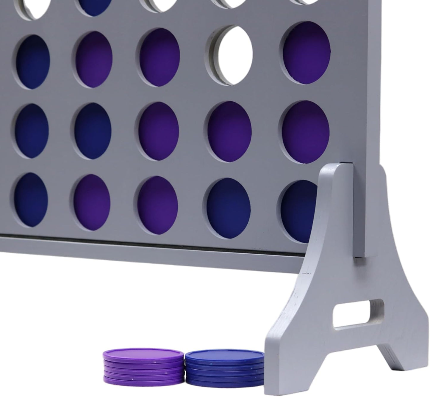 Tailgating Pros Premium Grey Giant Four in a Row with Carrying Case - Jumbo Oversized Outdoor Yard Game - Connect Multiple Pucks in a Row to Win - Many Puck Colors Available!