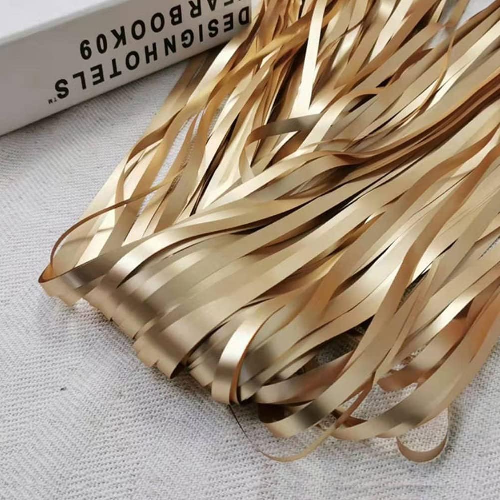 Tinsel Fringe Backdrop Party Decor Foil Curtain Party Decorations for Birthday Holiday Celebration Graduation Baby Shower Engagement Bachelorette Wedding Photo Booth Props(Gold)