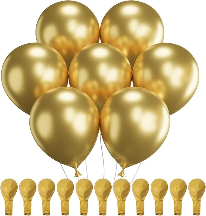 Mr. Pen- Metallic Balloons, 12 Inch, 54 Pack, Metallic Gold Balloons