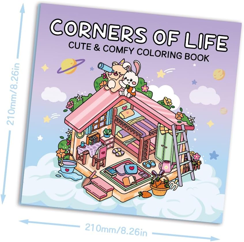 Adorable Coloring Book for Kids Ages 4–8: 40 Unique Single-Sided Pages to Prevent Bleed-Through | Thick Paper for Markers & Crayons | Screen-Free Learning Fun & Family Creative Gift (Corners of Life)