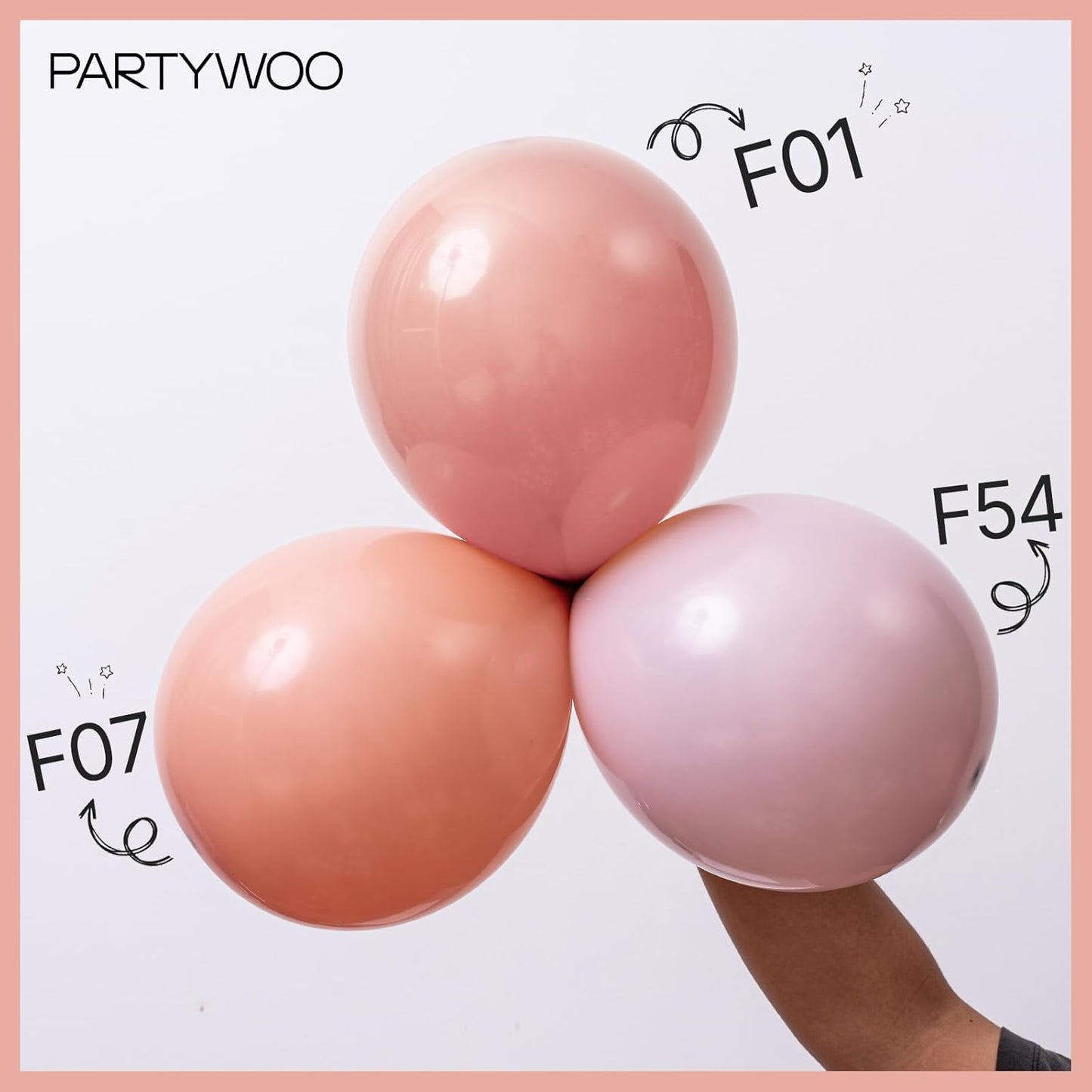 PartyWoo Dusty Pink Balloons 100pcs Different Sizes of 18 12 10 5 Inch Blush Pink Dusty Rose Boho Netural Balloon Arch Kit Garland for Baby Shower Princess Girl Birthday Party Decorations Pink-F01