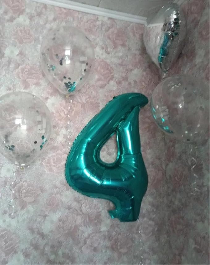 Teal 5 Balloon, Number Balloons 40 Inch, 5th Birthday Balloon Decorations, Teal Party Supplies, 5 Number Balloons, Number 5