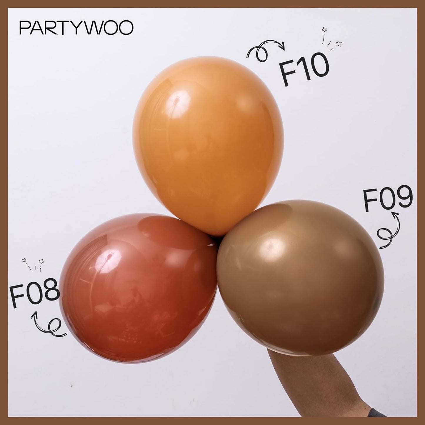PartyWoo Brown Balloons 100 pcs 12 Inch Boho Neutral Coffee Dark Brown Latex Helium Balloons for Wedding Baby Shower Gender Reveal Safari Woodland Birthday Party Decorations Brown-F09