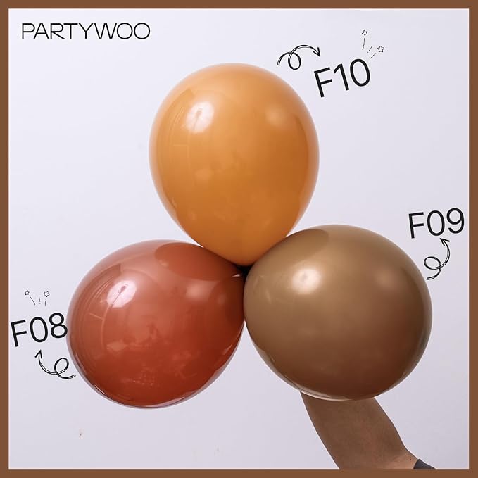 PartyWoo Light Brown Balloons 85 pcs Different Sizes of 18 12 10 5 Inch Caramel Brown Tan Boho Neutral Latex Balloon Arch Kit Garland for Birthday Wedding Baby Shower Party Decorations Brown-F10