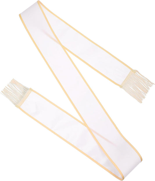 PATIKIL Blank Sash with Tassels, 1 Pcs Plain Birthday Sash Bachelorette Party Beauty Queen Sash for Women Bridesmaid Sash Mother to Be Sash for Homecoming Wedding Party, Champagne