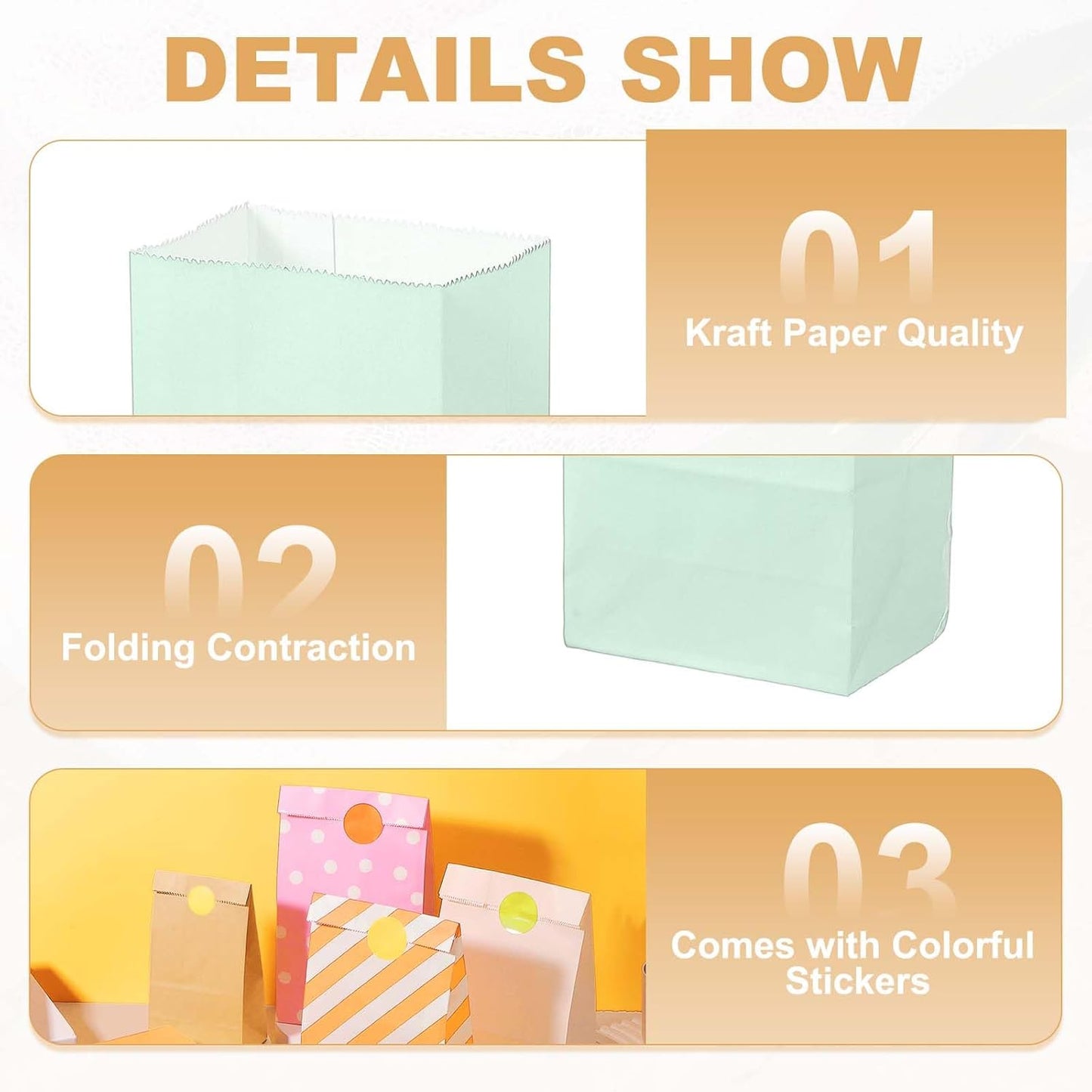 PATIKIL Party Favor Bag, 24 Pcs 3.5x2.4x7.1 Inch Mini Paper Candy Bags Gift Treat Celebration Halloween Goody Birthday Wedding Party with Stickers, Soft Blue