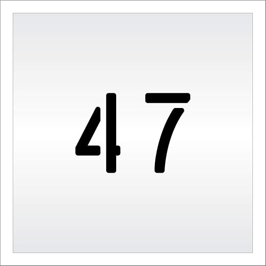Pavement, Curb, and WheelStop Stencils - 4 inch Double Number Stencil - (47) - 4" x 5.5" x 1/8" (128 mil) - Pro-Grade