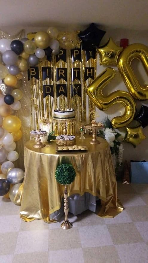 Gold Number 50 Balloon 40 inch, 50 Number Balloons, 50th Gold Birthday Decorations, 50 Year Old Women Men Golden Party Supplies