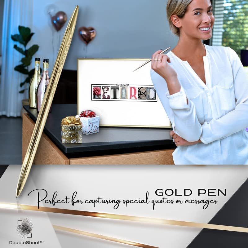 Framed Gold Retirement Decorations Guest Book for Womens - 12"x16" Retirement Poster for Women including Gold Pen & Acrylic Glass - Unique Retirement Party Decor & Gift for Women