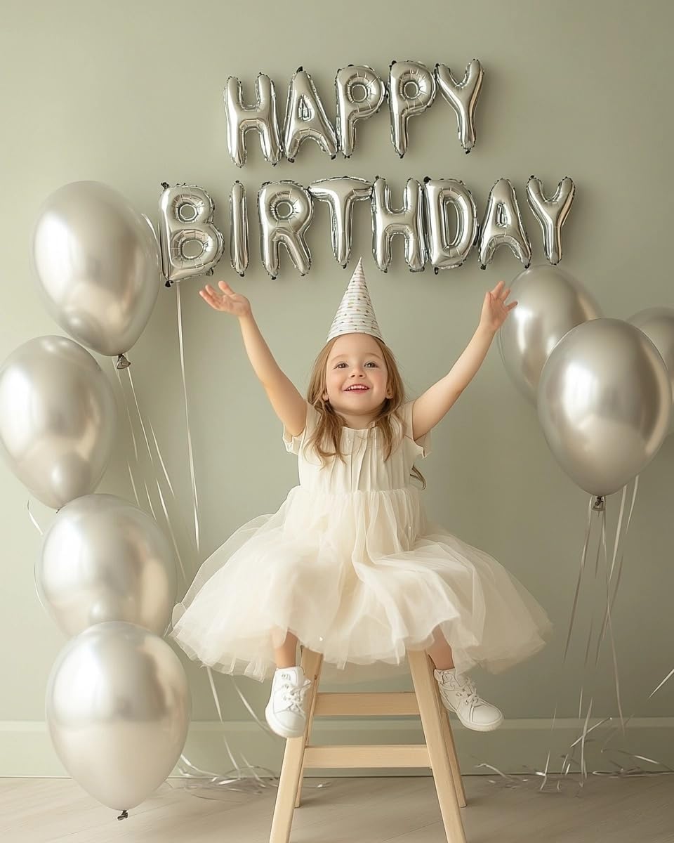 Silver Balloons, 60 PCS Metallic Silver Balloons 12 inch Latex Balloon for Birthday Party Decoration, Wedding, Baby Shower, Anniversary, Graduation, Retirement and Balloon Garland