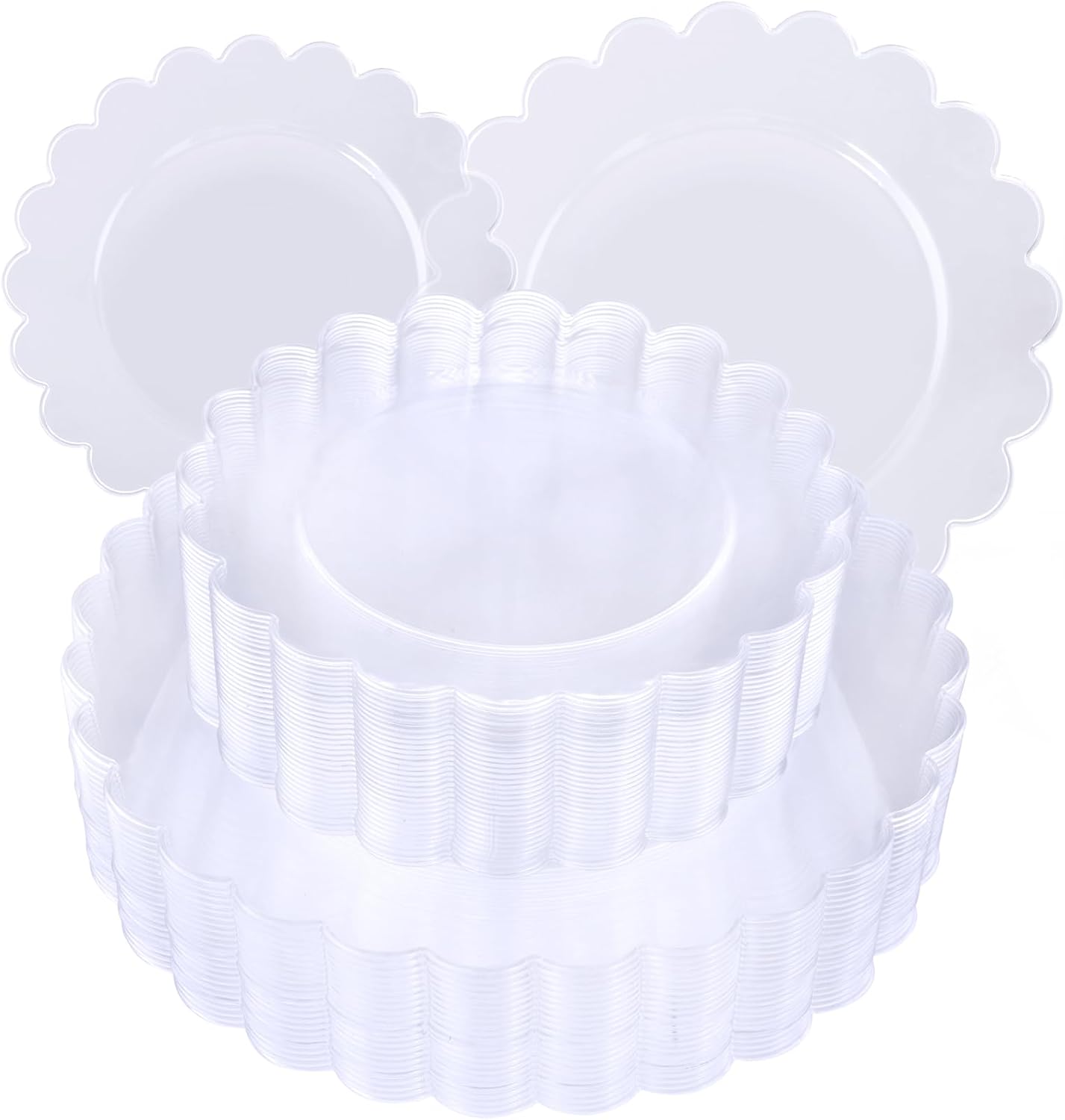 supernal 100pcs Clear Plastic Plates,Disposable Plastic Plates Heavy Duty,Premium Plate,Includes 50 Clear Dinner &50 Dessert Plate,for Party,Wedding,Brial Shower