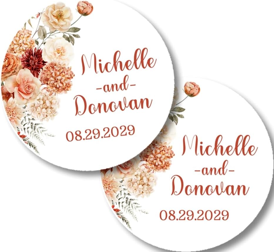 Rustic Orange Fall Wedding Invitations, Burnt Orange & Terracotta Floral, Personalized, Set of 12 Invitations with Envelopes