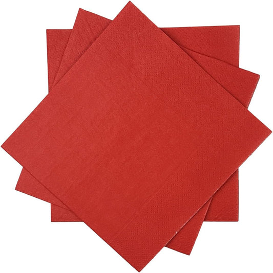 Red Cocktail Napkins 5 * 5inch disposable Beverage Napkin paper for Cocktail, Wedding, Dinner，Birthday Party Dessert Wine Paper Napkins（ 120 Count）