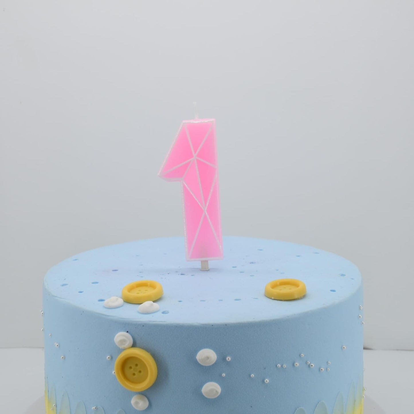 DERVENTA Birthday Candle Big Number 3D Macaron Pink 3.7 inch Party Celebration Anniversary Decoration Cake Topper 1 Piece (Number 1 Macaron Pink)