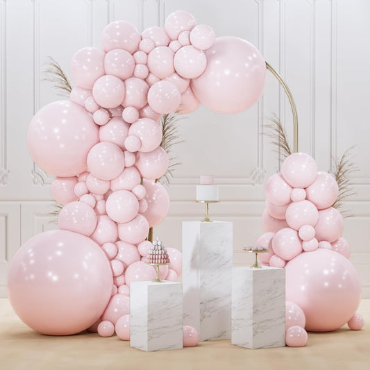 PartyWoo Light Pink Balloons 100 pcs Different Sizes of 36 18 12 10 5 Inch Pastel Baby Pale Light Blush Pink Balloon Arch Kit Garland for Wedding Baby Shower Birthday Party Decorations Pink-Q01