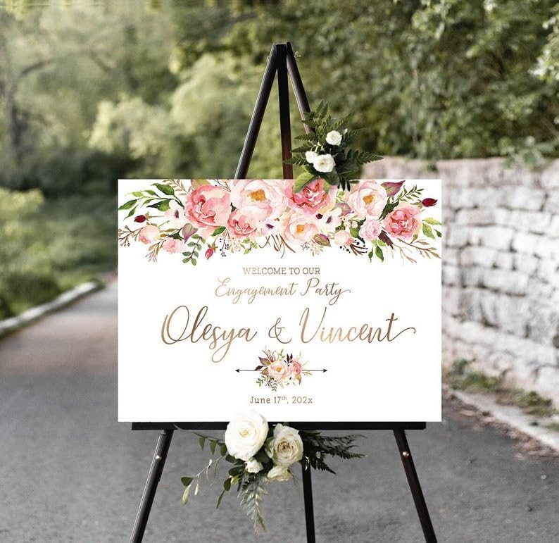 Engagement Welcome Sign, Engagement Sign, Engagement Party Welcome Sign, Engagement Party Decor, Engagement Decorations