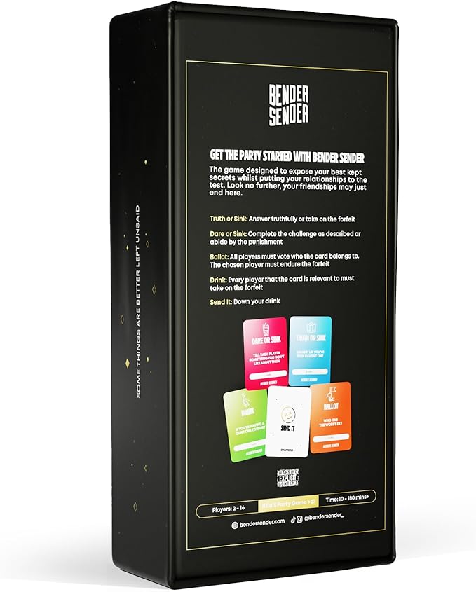 Bender Sender Adult Party Game – Party Card Game for Adults 21+ | 500+ Bold Challenges & Icebreakers | Game Night for Groups & Friends