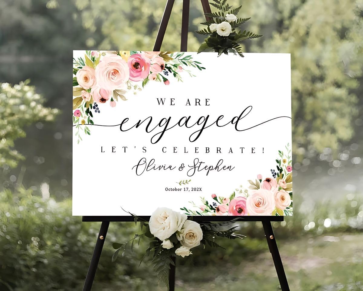 Spring Flower Engagement Party, Engagement Welcome Sign