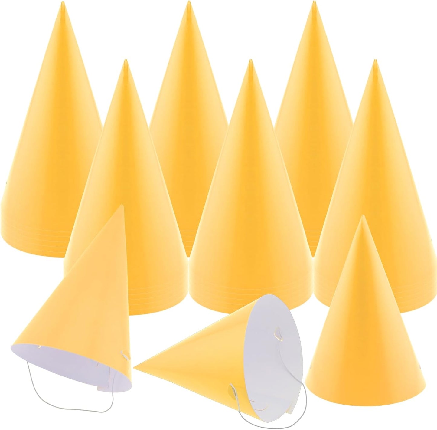 24 PCS Party Cone Hats DIY Birthday Paper Cone Hats for Kids and Adults Birthday, Baby Shower, Bridal Shower