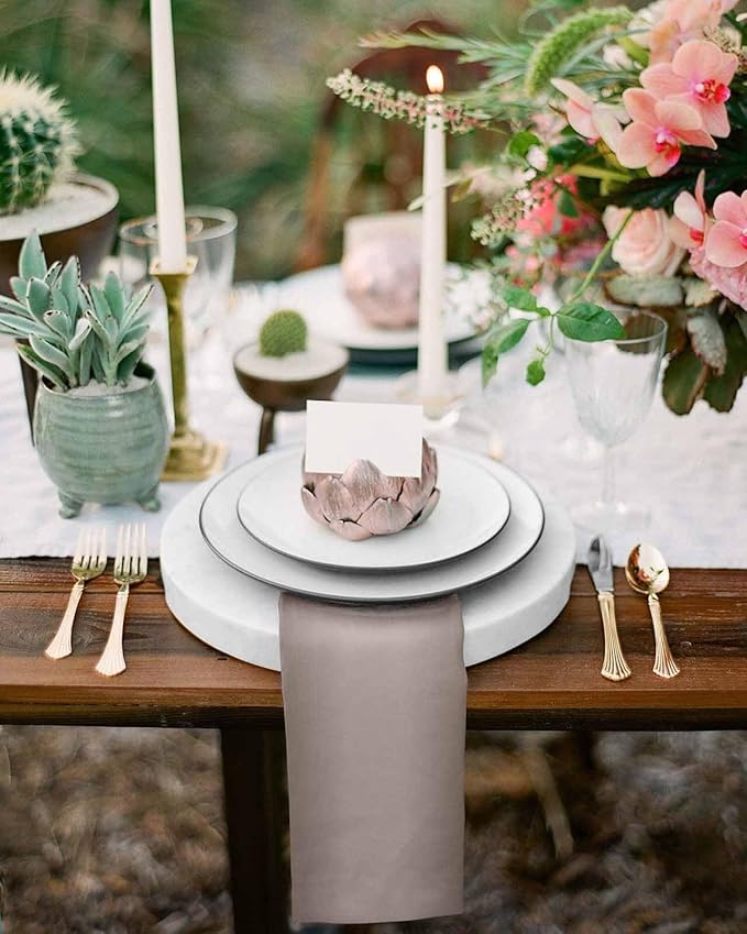 Brown Ombre Cloth Napkins Set of 6 Reusable Dinner Napkins, Modern Abstract Art Cocktail Napkin, Farmhouse Gradient Washable Table Napkins for Wedding/Holiday Party/Baby Shower 20"x20"