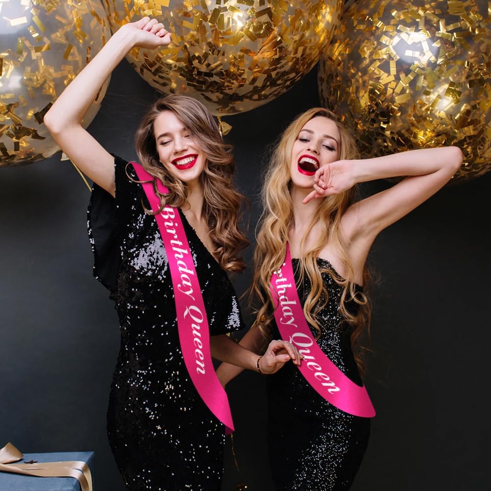 12pcs Satin Sashes - Hot Pink Sash for Birthday Girl, Bride To Be, President, Bachelorette, Homecoming, Pageants, Miss, Senior, Party Favors