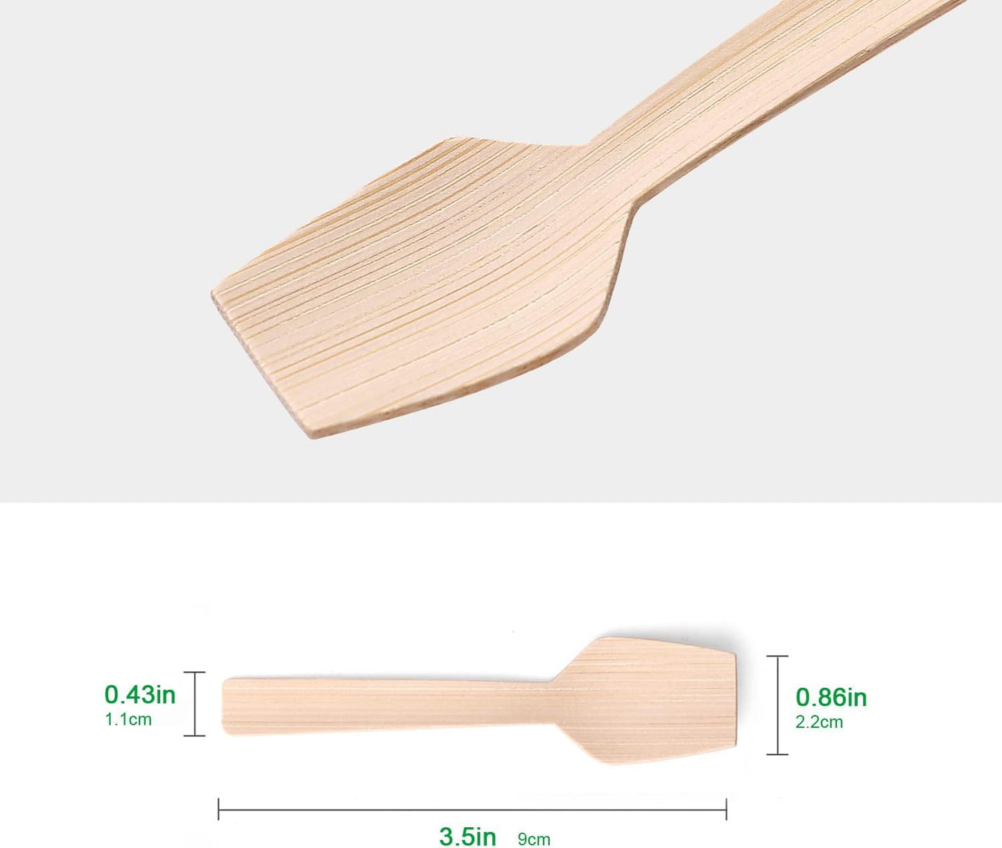 Mini Bamboo Utensils | 200PK Mini-Bamboo Spoons 3.54" Rectangular Disposable Small/Tiny Spoon for Jelly/Pudding/Yogurt/Desert/Cake/Tasting Natural 100% Compostable Biodegradable Renewable