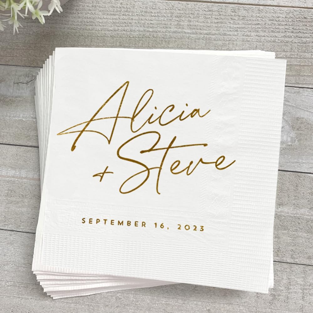 Personalized Wedding Cocktail Napkins, Customized Monogram Wedding Napkin, Custom Dinner Napkins For Bridal Shower, Weddings Decor, Engagement Party Decorations, Bridal Shower Decorations