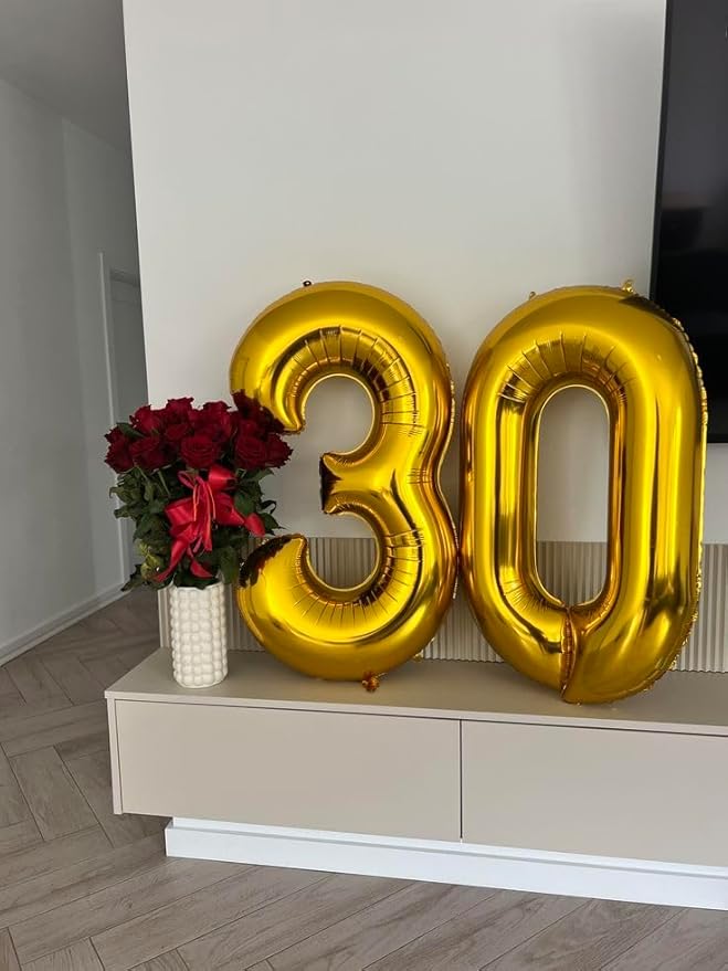 Gold Balloon 27 Number, Large Happy 27 Birthday Decoration for Men & Women 2 7 27 72, Foil Number Balloons for Wedding Graduation Celebration Anniversary Supplies