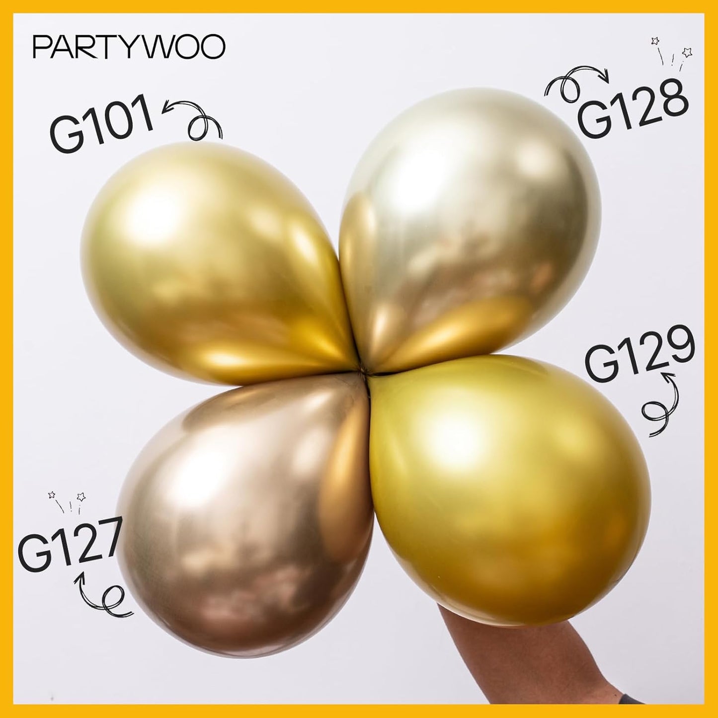 PartyWoo Metallic Gold Balloons 50 pcs 12 Inch Light Gold Balloons for Graduation Baby Shower Gender Reveal Christmas Wedding New Year Anniversaries Birthday Party Decorations Gold-G129